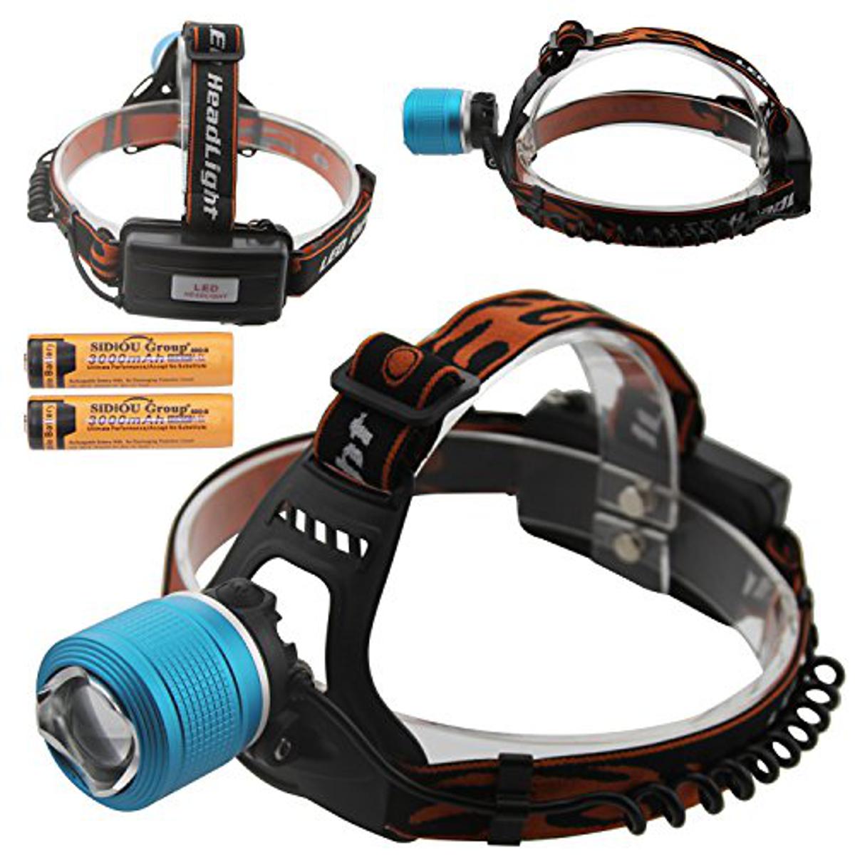 Rechargeable Led Headlight Dual Light Zoom Headlamp ( Multicolor )
